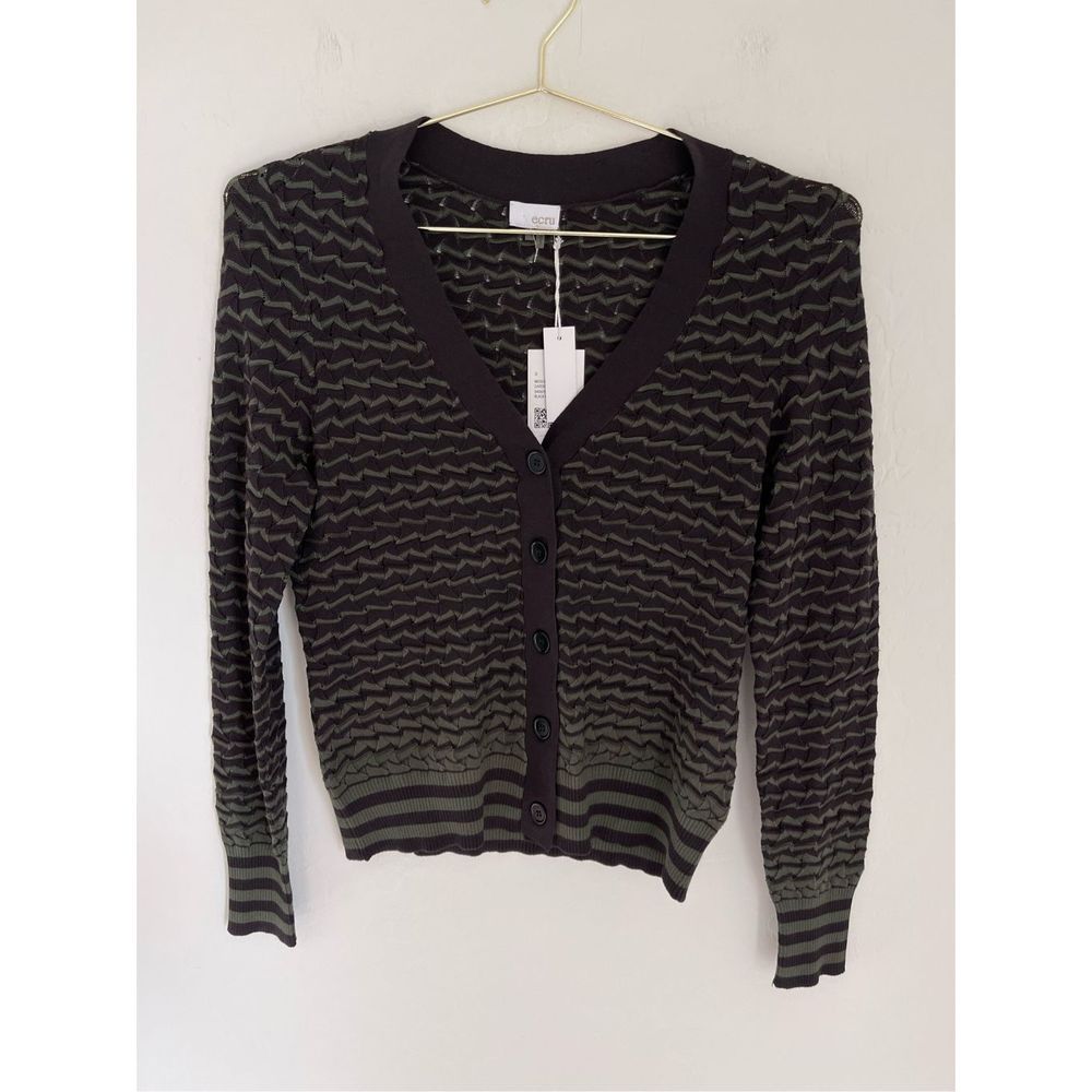 ECRU Pattern Stitch Cardigan Size Small NWT